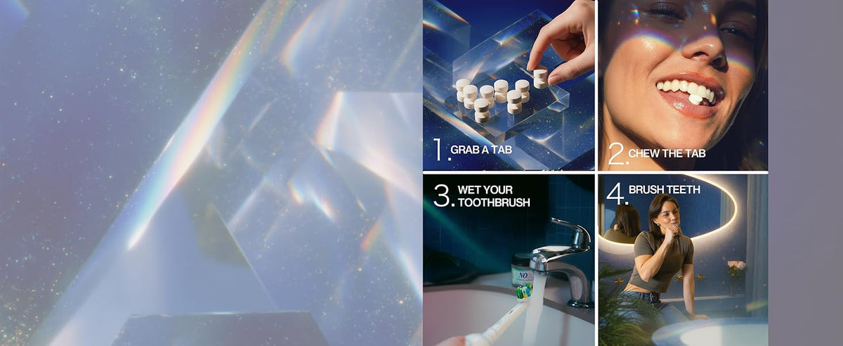 NOBS are easy to use! Grab a tab, chew the tab, brush normally.